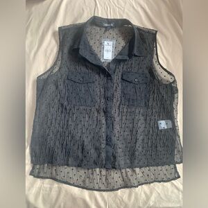 Express Black Sleeveless Sheer Blouse